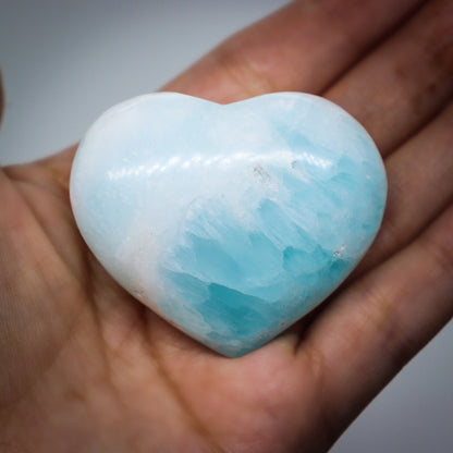 Caribbean Blue/Green Calcite Heart